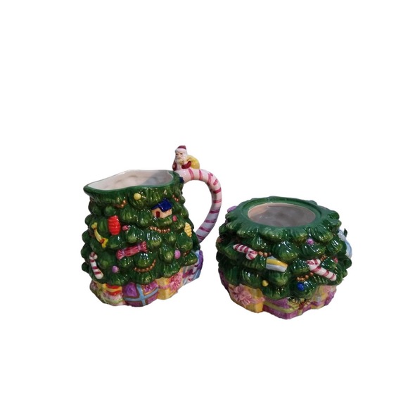 Spode Christmas Tree Cream and Sugar Set - Picture 1 of 12